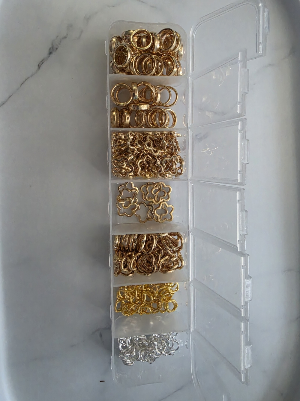 Gold and Silver Jewelry Findings Assortment - Floral and Ring Connectors